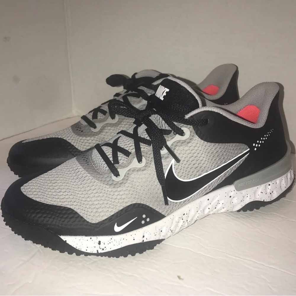 Nike Alpha Huarache Elite 3 Baseball Turf Cleats Men Sz 11.5 Smoke Gray Black